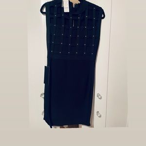 a chic bandage dress in the midi length of the moment